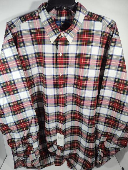 Ralph Lauren Oxford Shirt Men's Size 3LT Plaid Classics Big and Tall NWT